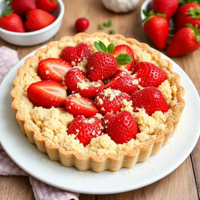 Клубничный пай с крошкой