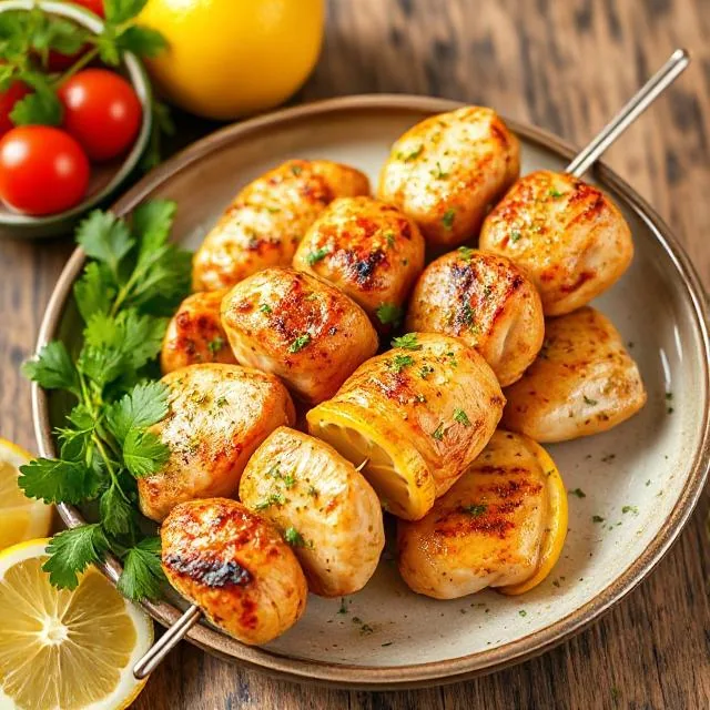 Шашлык из куриных грудок в лимонно-медовом маринаде