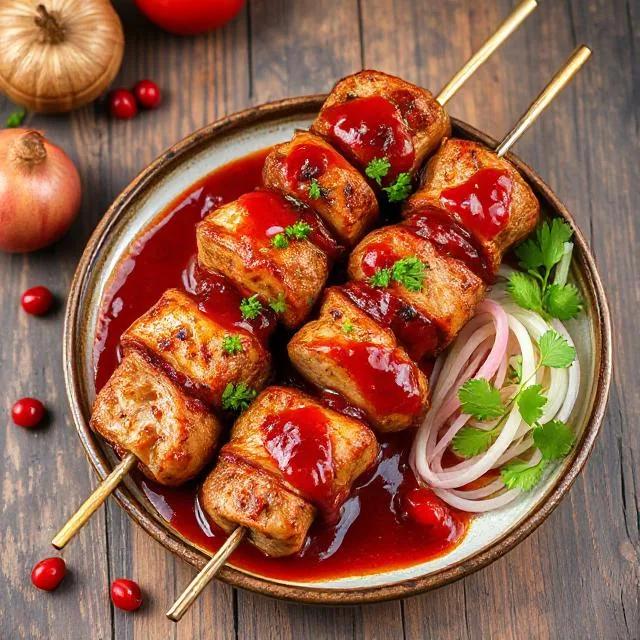 Шашлык из свинины в гранатовом соусе