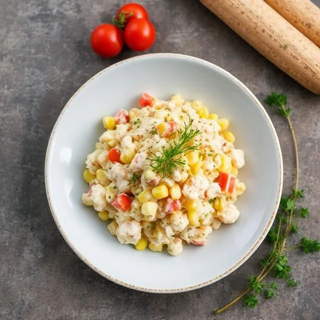 Крабовый салат с кукурузой