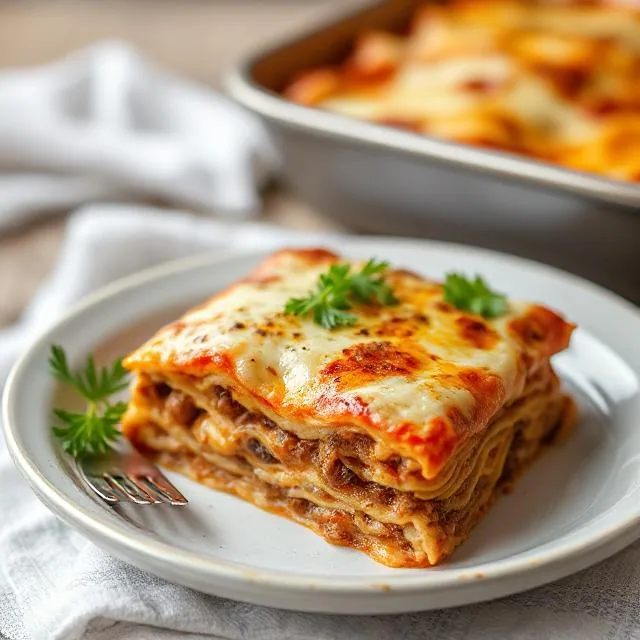 Лазанья с мясом и сыром