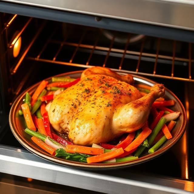 Запечённая курица целиком