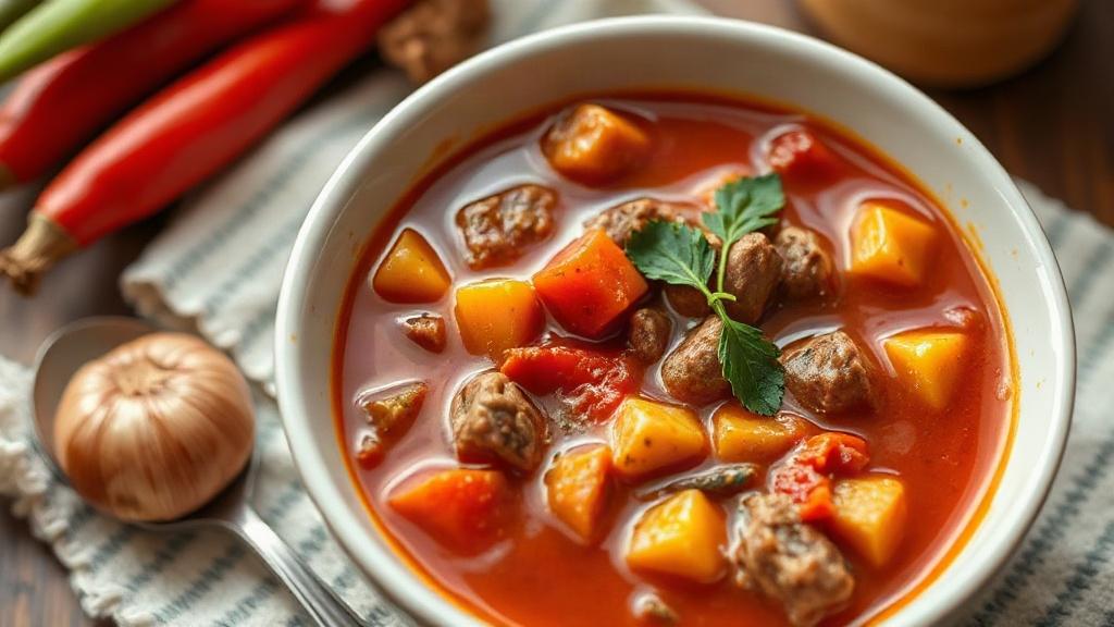 Гуляш: венгерский суп, ставший символом. Паприка, лук и мясо: три опоры вкуса